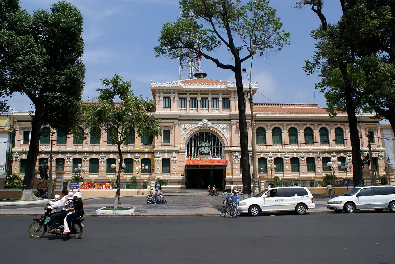The colonial-era Central Post Office building in District 1, Ho Chi Minh City