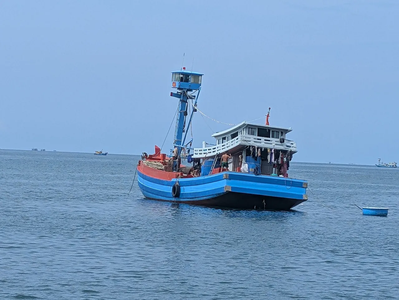 Traditional fishing boats in a harbour on Phu Quoc island, Vietnam