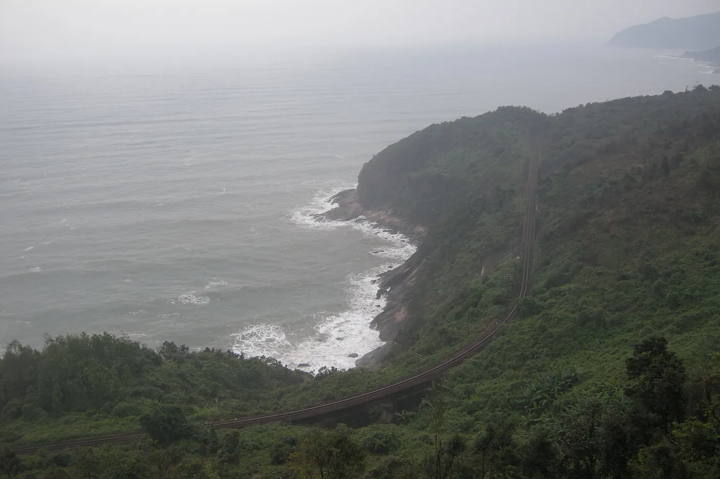 The viewpoint and old fortifications at the top of the Hai Van Pass, Vietnam