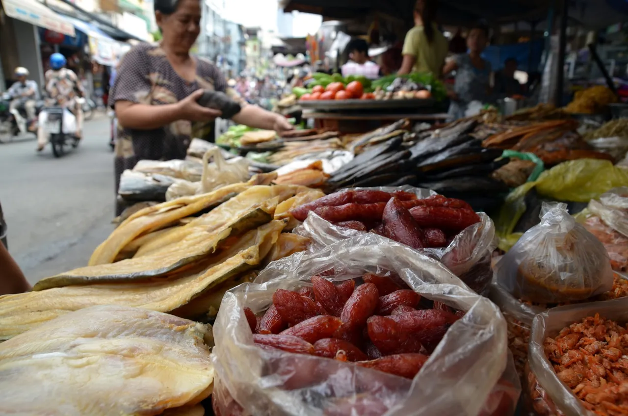 A market stall in Vietnam where haggling over prices is expected and friendly