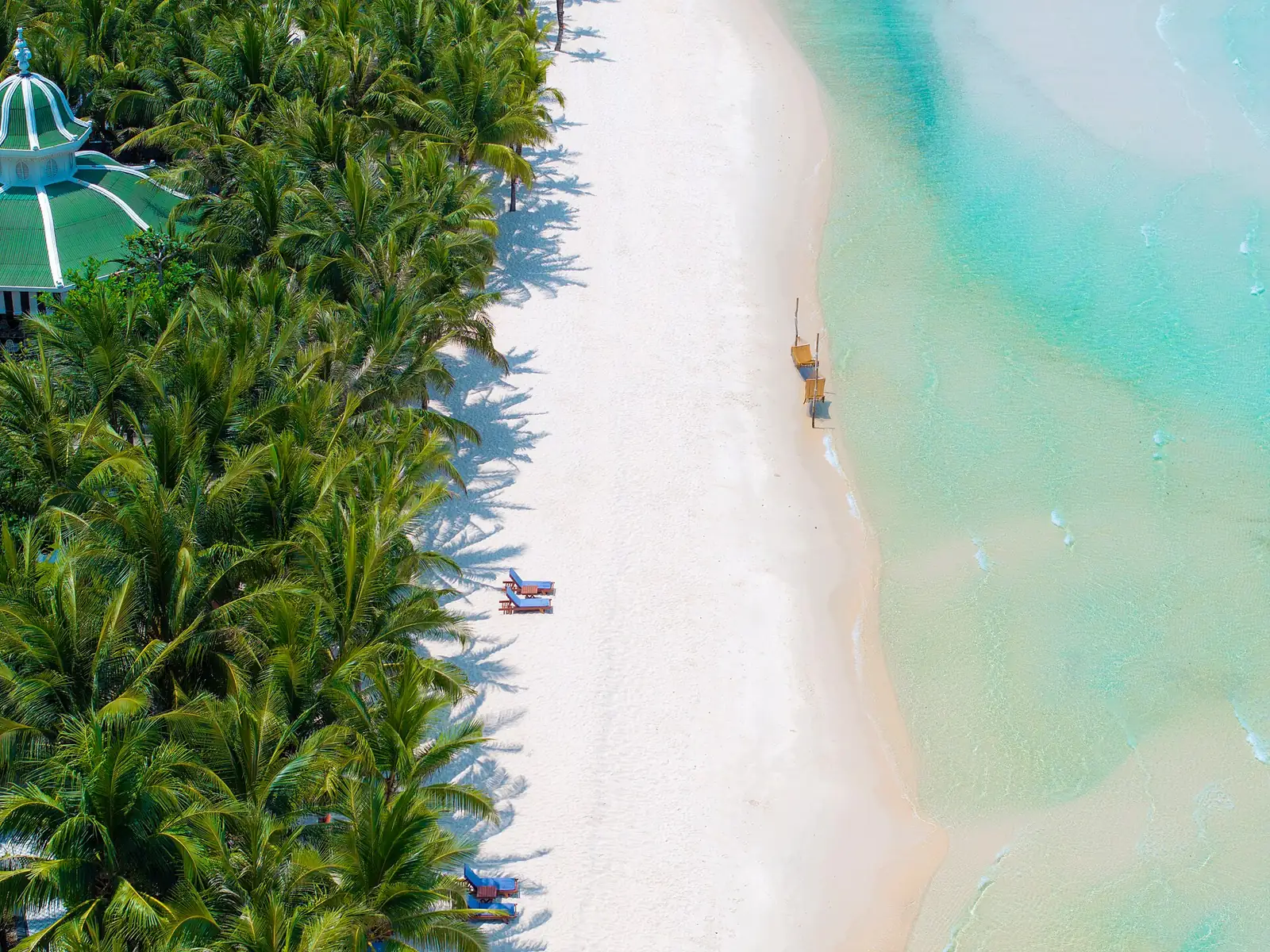 White sand beach and clear water on Phu Quoc island in southern Vietnam
