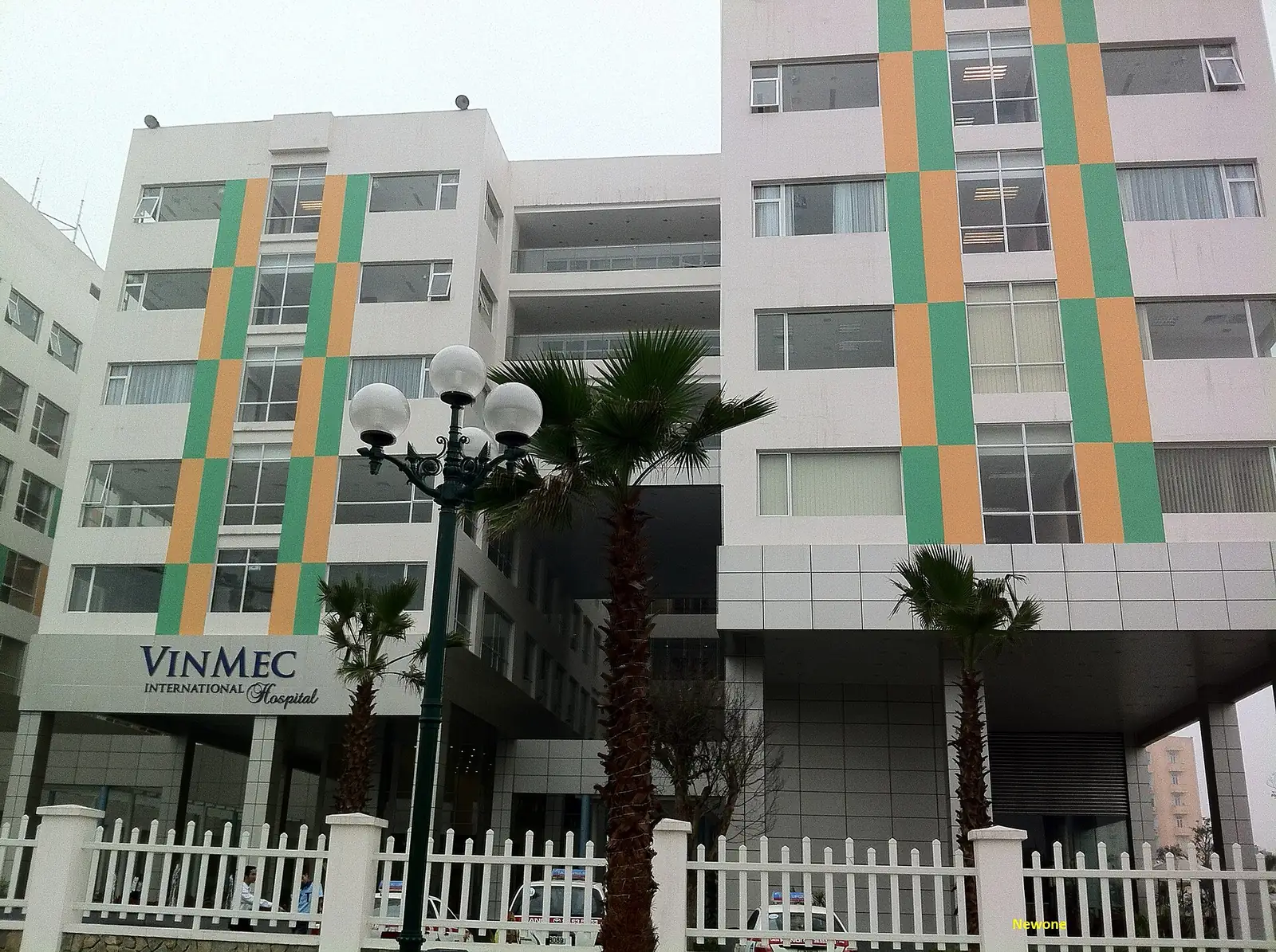 A hospital building in Hanoi, Vietnam, where visitors access medical care