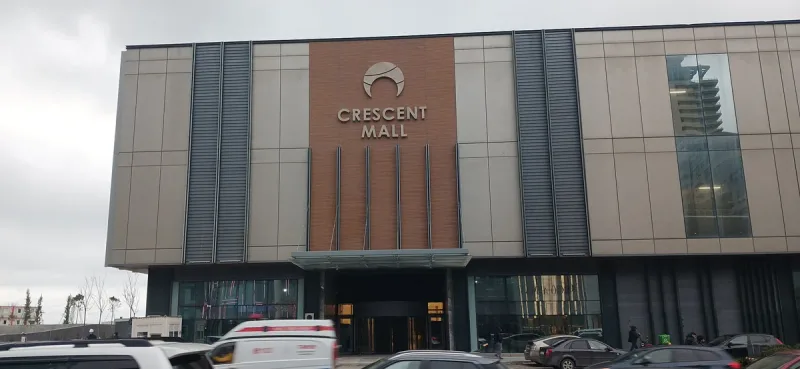 The Crescent Mall frontage in District 7, its name above the entrance